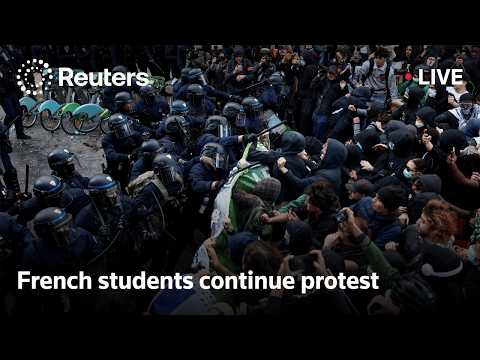 LIVE: French students continue protests