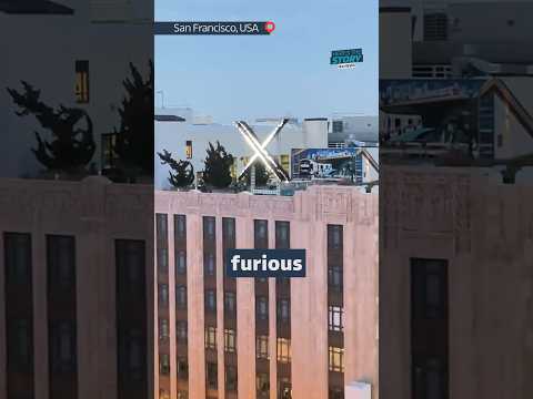 Could you put up with this giant glowing sign outside your window? #itvnews #twitter #elonmusk ￼