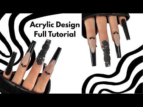 How to create acrylic smile line with 3d flowers