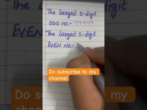 The largest 5 Digit Odd and even numbers #math#mathproblem #ytshort #mathquestions
