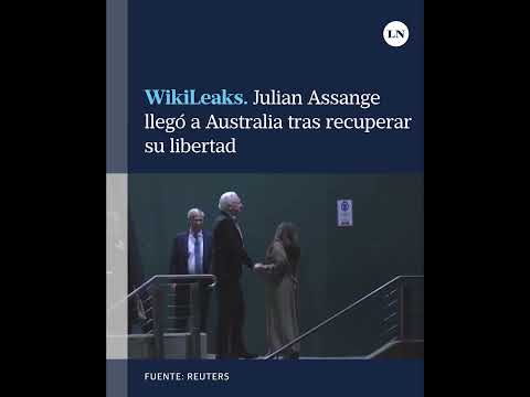 WikiLeaks: Julian Assange fue recibido en Australia por su papa y su esposa al recuperar su libertad