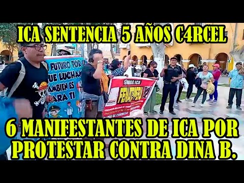 PROTESTA DESDE EXTERIORES DEL PODER JUDICIAL DE ICA SENTENCIAN 6 LUCHADORES SOCIALES 5 AÑOS C4RCEL