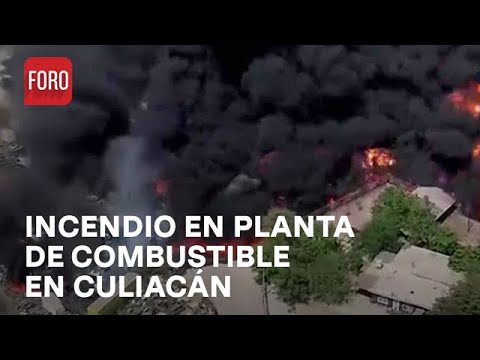 Bomberos combaten fuerte incendio en planta de combustible en Culiacán - Las Noticias