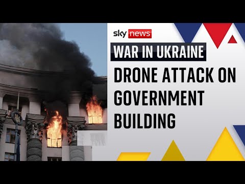 Russia's largest drone attack on Ukraine hits government building in Kyiv