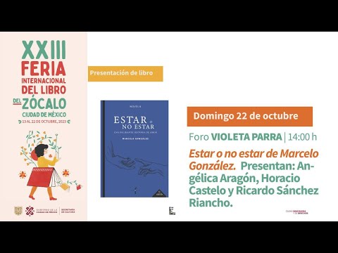 PRESENTACIÓN DE LIBRO Estar o no estar de Marcelo González.