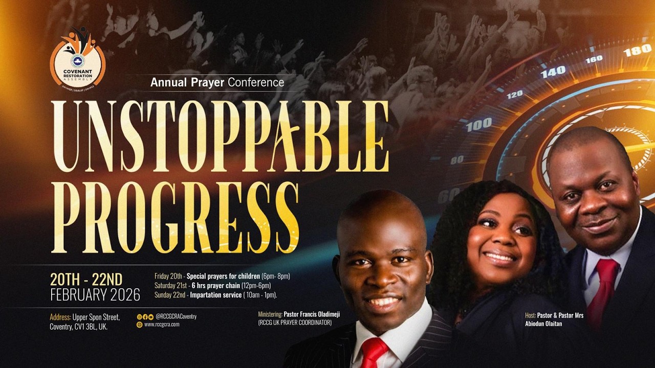 We are a bible believing church with practical teachings of God's word.

Our Goal: To discover, To Develop & To Disciple
Mission Statement: To Make Heaven and To Taking As Many As Possible With Us
Parish Leader: Pastor & Pastor. Mrs Olaitan

Worship Experience: 10am Every Sunday
Digging Deep: 6pm Every Wednesdays
Youth Hang Out: 7pm Last Fridays Every Month

Webpage: rccgcra.com

TO GIVE: By Bank Transfer

Purpose:  Tithe & Offering
Bank Name: RCCG CRA
Sort Code: 30-92-33
Account Number: 00408900

Purpose:  Building & Special Seed
Bank Name: RCCG CRA 
Sort Code: 30-92-33
Account Number: 00408900

NEXT STEPS:
Have you made a decision to follow Jesus? You may be wondering what’s next on your journey. We want to help! Let us guide you to the next steps in your walk with Christ.

For further assistance please contact us
+44 (0) 24 7541 5000
info@rccgcracoventry.com

#prayers  #Jesus #gospel  #rccg  #rccg_church #RCCGCRA #coventry  #worship  #praise  #sundayservice #bible  #biblestudy #holycommunion #christain #sundayservicelive #sundayserviceonline #sundayservicemessage #holyspirit 

©RCCG CRA Coventry