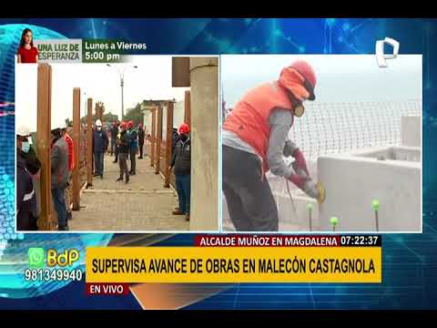 Alcalde Muñoz supervisa avance de obra del malecón Castagnola