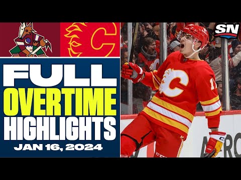 Arizona Coyotes at Calgary Flames | FULL Overtime Highlights - January 16, 2024