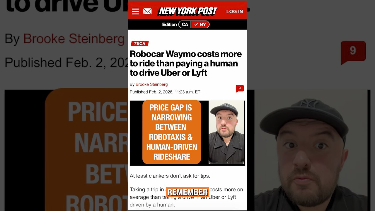 Price Gap is Narrowing Between #Robotaxis and Human-Driven #Rideshare #waymo #uber