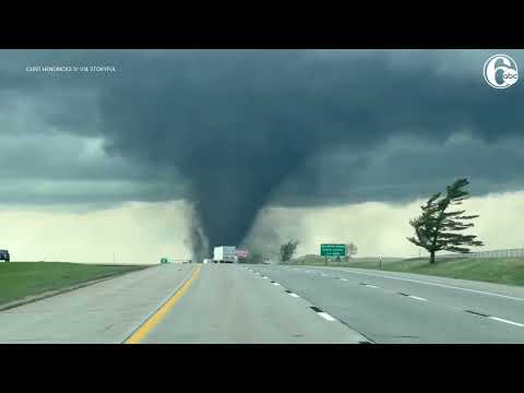 'Lots of debris': Massive tornado swirls near Lincoln, Nebraska