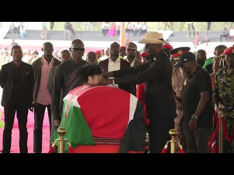 Coffin of politician Odinga arrives at packed stadium in west Kenya | AFP