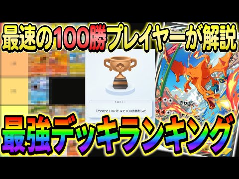 [ポケポケ]最速で100勝を達成したプレイヤーが最強デッキランキングを徹底解説します！