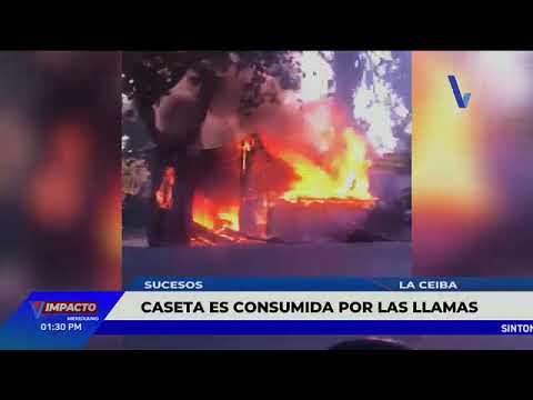 Incendio arrasa con caseta de golosinas en La Ceiba