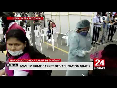 MML: imprimen carné de vacunación gratis en Mesa Redonda