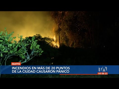 Quito: Este miércoles se produjeron más 20 puntos de incendios en la ciudad