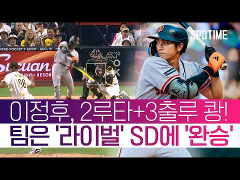 MLB 통산 300번째 안타 신고! 이정후, 내셔널리그 타격 4위 유지!