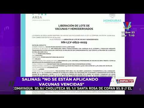 Salinas: “No se están aplicando vacunas vencidas
