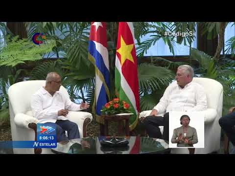 Presidente de Cuba recibe al canciller de Surinam