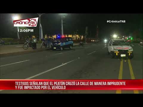 Peatón en estado crítico tras ser impactado por un auto en Managua - Nicaragua