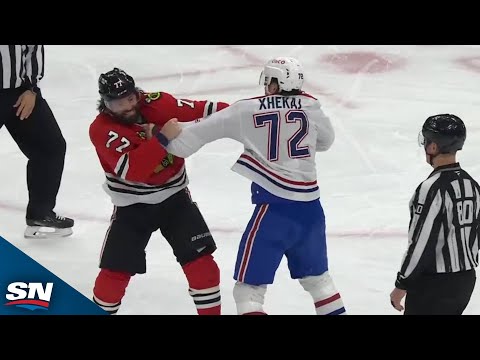 Blackhawks Patrick Maroon, Canadiens Arber Xhekaj Square Off In Heavyweight Tilt