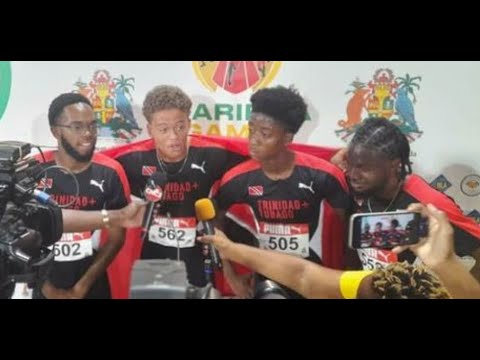 Trinidad and Tobago Boys U20 4x100m relay team wins gold medal at the 2024 CARIFTA Games.