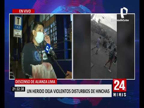 Un joven herido por una bomba lacrimógena tras enfrentamiento de hinchas de Alianza Lima