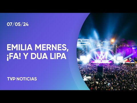 Música en vivo: preocupación por Emilia Mernes, sorpresa de Dua Lipa y el éxito de Fa