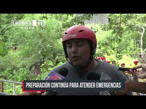 Capacitan a bomberos para rescate en aguas rápidas en Las Canoas–Tipitapa - Nicaragua