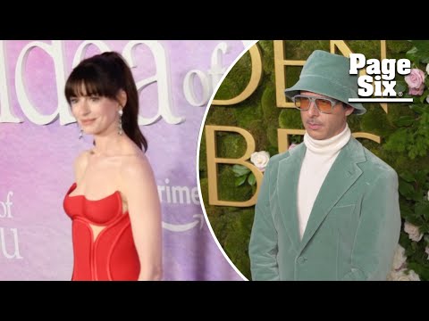 Anne Hathaway joins in on comparing Jeremy Strong's 2025 Golden Globes look to 'Princess Diaries'