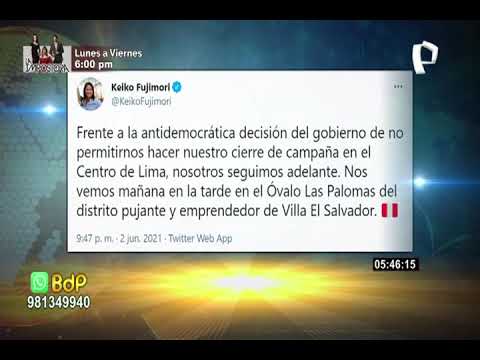 Keiko Fujimori cerrará su campaña electoral en Villa El Salvador
