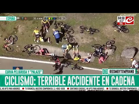 Terrible accidente en cadena deja a varios ciclistas fracturados