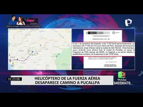 Helicóptero de la FAP desaparece cuando se dirigía de Lima hacia Junín