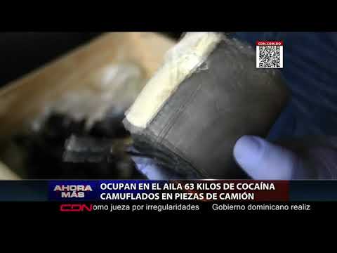Ocupan en el AILA 63 kilos de cocaína camuflados en piezas de camión