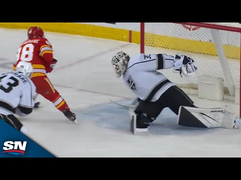 Flames Mangiapane Fools Talbot With Slick Deke For Tying Goal In 400th Career Game