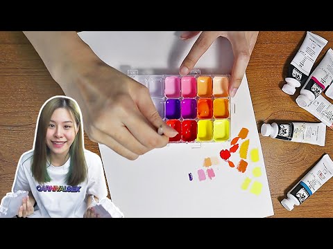 Gouache:ผสมสีลงถาดหลุมสำหรั