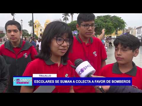 Trujillo: Escolares se suman a colecta a favor de bomberos