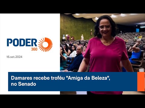 Damares recebe trofe?u “Amiga da Beleza”, no Senado