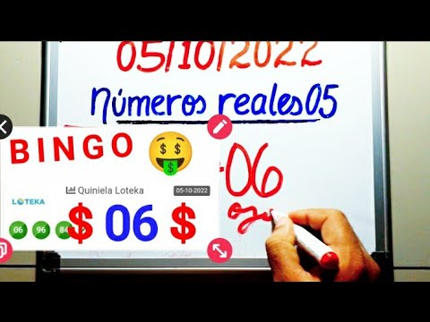 BINGO  06  PREMIO MAYOR lotería LOTEKA/GANAR las loterias HOY JUEVES 06/10/2022/ Números reales 05