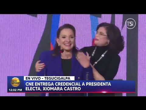 CNE entrega credencial a la presidenta electa de Honduras, Xiomara Castro