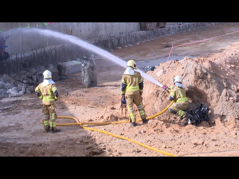 Extinguen incendio en obra de las viviendas de la estación del tren en Toledo