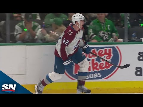 Avalanches Josh Manson Squeaks Shot Through Jake Oettinger For Game 7 Icebreaker