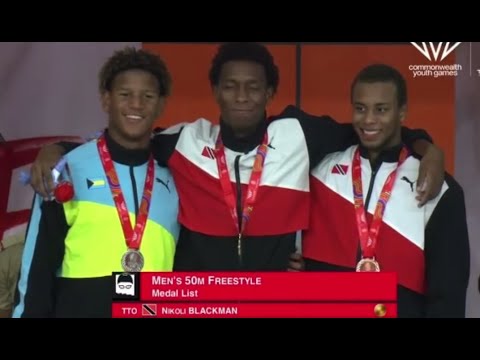 Trinidad and Tobago Youth swimmers Nikoli Blackman & Zarek Wilson copped Gold &  Silver medals