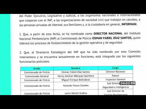 Nombran a Comisionado Fabiel Díaz Santos como Director del Instituto Nacional Penitenciario