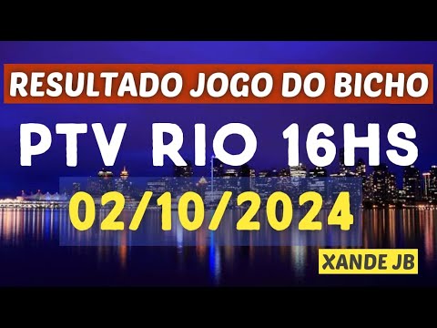 Resultado do jogo do bicho ao vivo PT RIO 14HS dia 02/10/2024 - Quarta - Feira