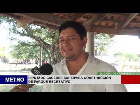 DIPUTADO CÁCERES SUPERVISA CONSTRUCCIÓN DE PARQUE RECREATIVO