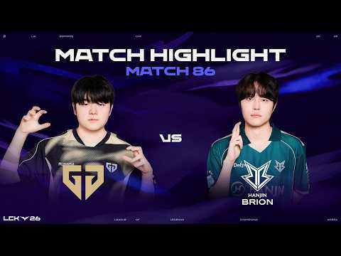 GEN vs BRO 매치 86 하이라이트 | 2026 LCK