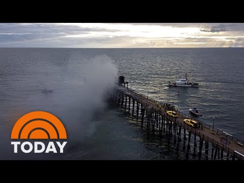 Massive fire burns historic pier in California