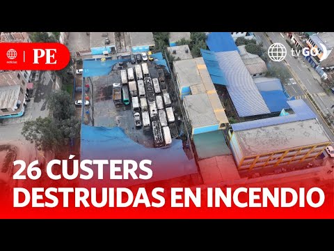 Incendio en cochera destruye 26 cústers de transporte público | Primera Edición | Noticias Perú