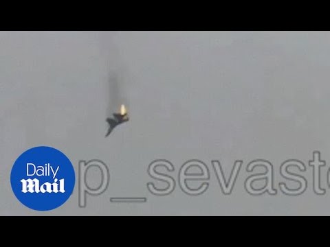 Russian warplane spiralling out of control crashes in Crimea