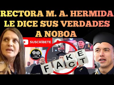 RECTORA MARIA AUGUSTA HERMIDA LE DICE SUS VERDADES AL PRESIDENTE DANIEL NOBOA NOTICIAS RFE TV
